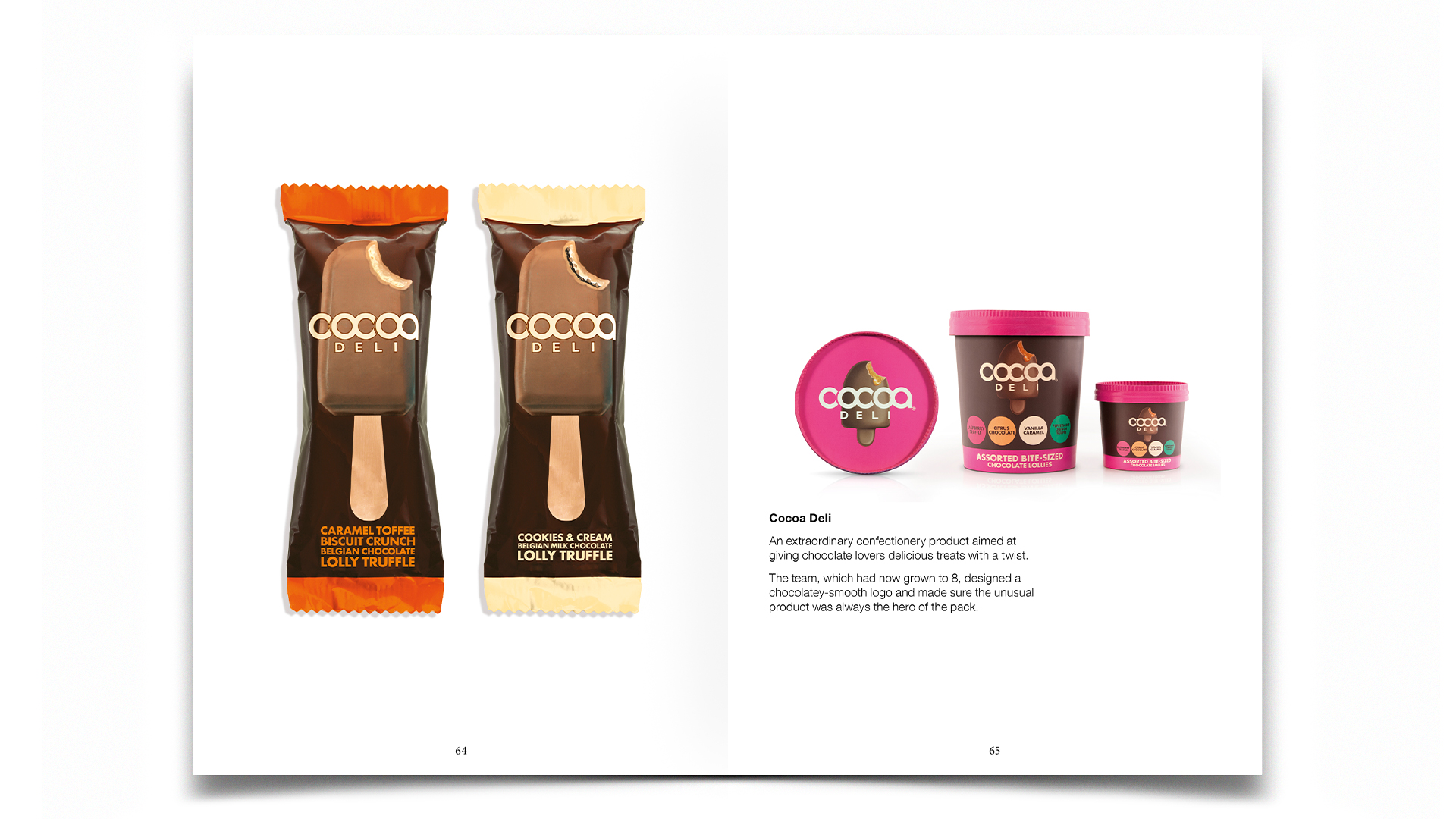 R Design, Inspired Common Sense, Cocoa Deli caramel toffee, cookies and cream and ice cream lollies packaging design.