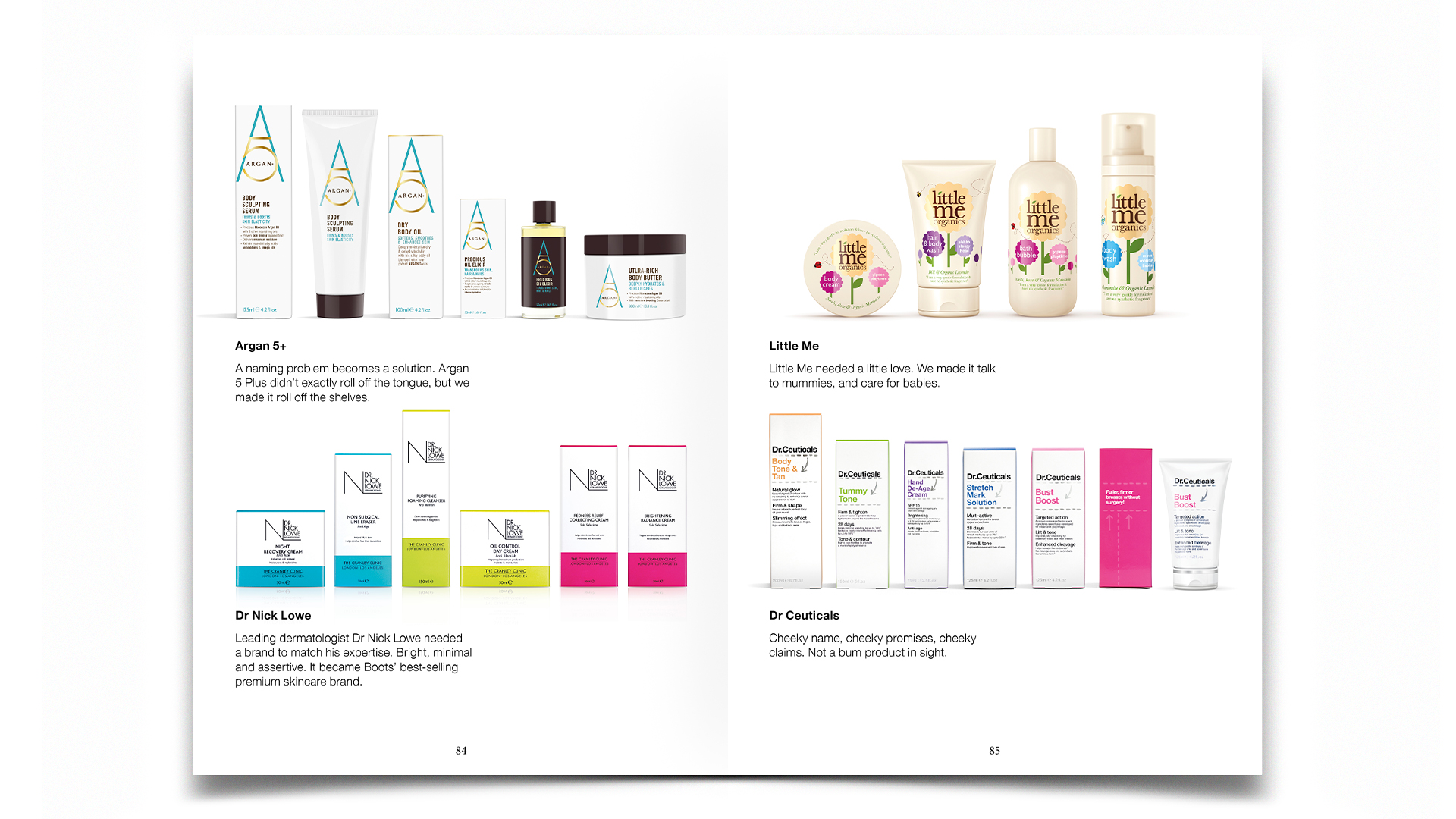 R Design, Inspired Common Sense, Argan 5+ haircare, Dr Nick Lowe skincare, Little Me haircare, Dr Ceuticals skincare