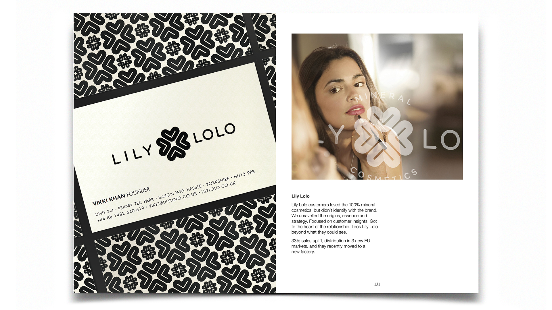 R Design, Inspired Common Sense, Lily Lolo Cosmetics, Lily Lolo Identity, Lily Lolo business card.